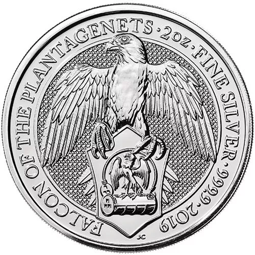 2019 2 oz British Silver Queen's Beast Falcon Coin