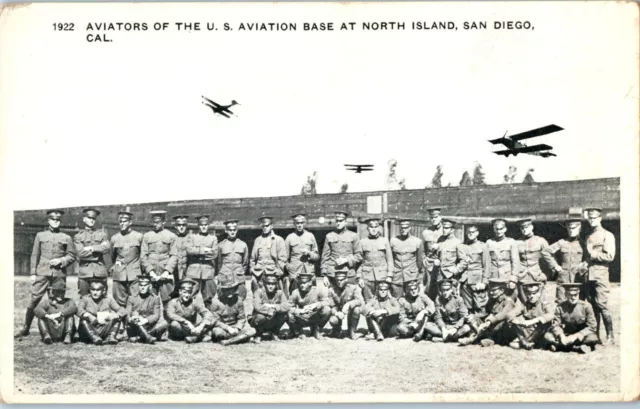 1922 VTG Photo Postcard Navy Aviators U.S. Aviation Base North Island San Diego