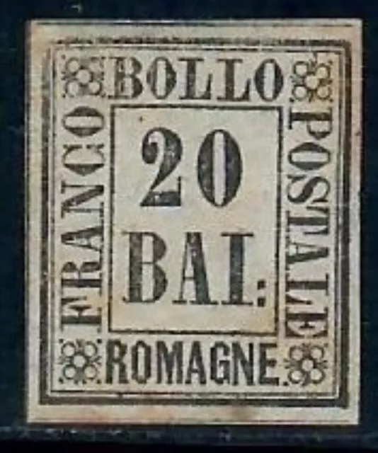 1859 ROMAGNE PROVA DEL 20 BAJ SU CARTA GRIGIO CHIARO SASSONE 2022 n° P7 € 2.000