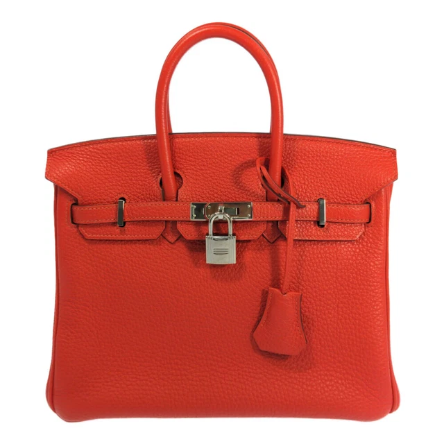 BORSA POMODORO HERMES Birkin 25 a mano rossa arancione HERMES EUR