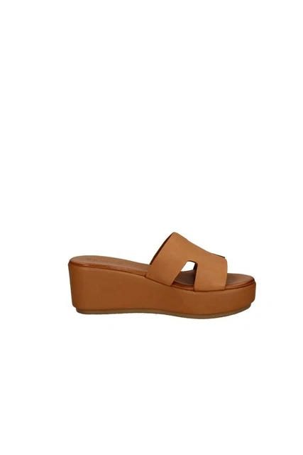 INUOVO 123039 CIABATTE Donna a Fascia in Vera Pelle Cuoio EUR 40