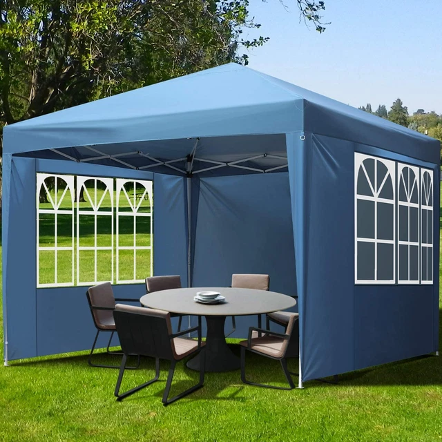 Falt Pavillon 100% WASSERDICHT Dachmaß 3x3m Party Garten Zelt Pavillion Blau