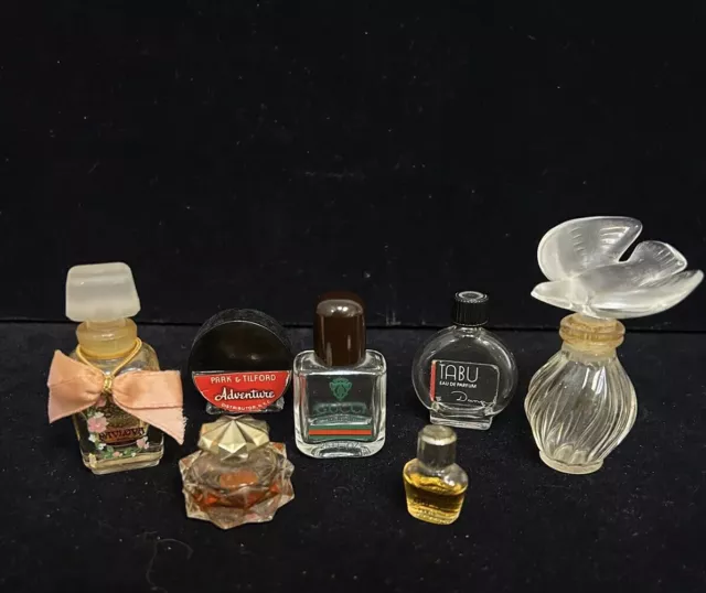 VTG LOT OF 7 Mini Perfume Bottles Collection, Lalique, Pavlova