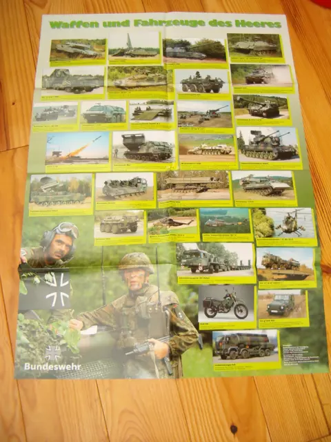 Neues org. Bundeswehr Typenposter Heer 84 x 59 cm Lesen kein Roco  / Herpa