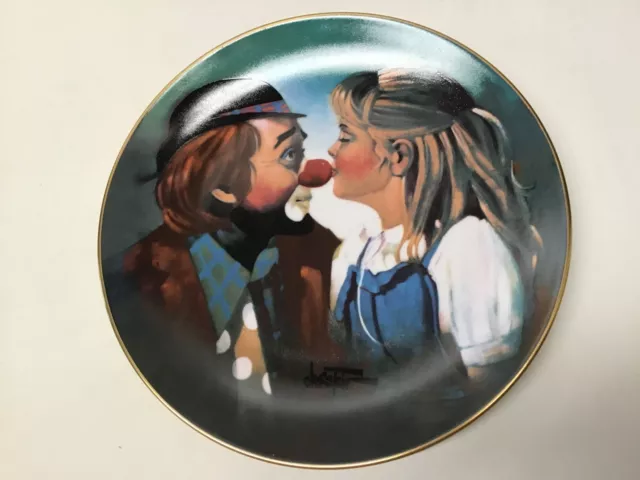 Vintage 1981 "Kiss for a Clown" Collector's Plate by Chuck Oberstein