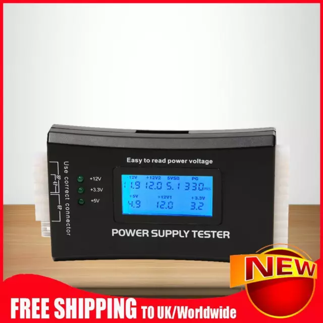 Digital LCD Display PC Computer 20/24 Pin Power Supply Tester Measure Tool