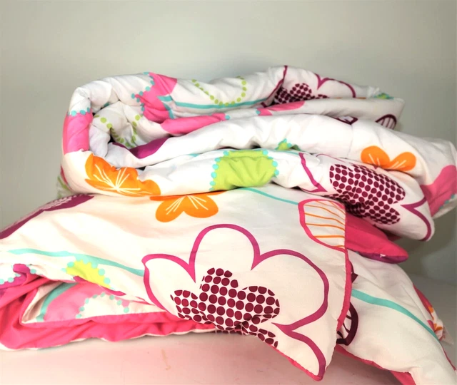 Target Xhilaration Spring Floral Mod Reversible Comforter Twin XL Pre-Owned Pink