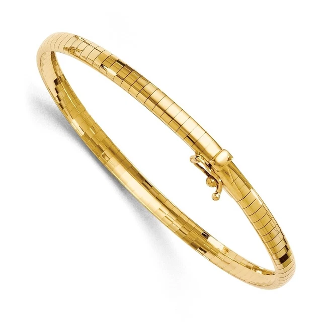 4Mm Domed Omega Chain Bracelet In 14K Yellow Gold - 8 Inch