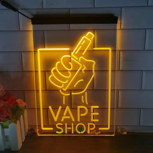 Vape Shop Holding Hand Display LED Neon Sign
