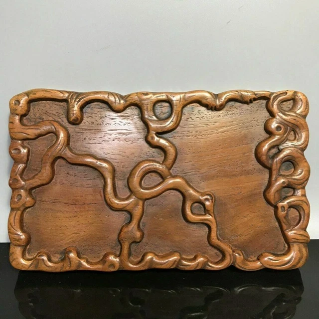 Chinese Natural Rosewood Hand Carved Exquisite Pattern Ink Stones 2694
