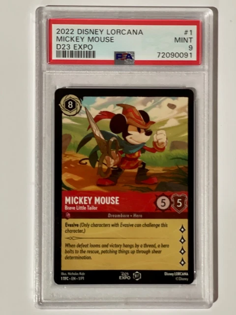 2022 Disney Lorcana #1 Mickey Mouse D23 PSA 9 Mint Card