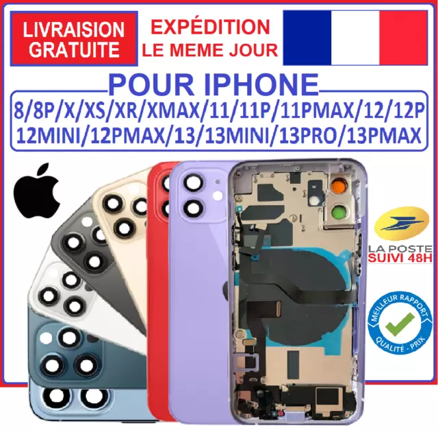 Châssis Complét +Vitre Arrière iPhone 8 X 11 12 13... Top Qualité Comme Original