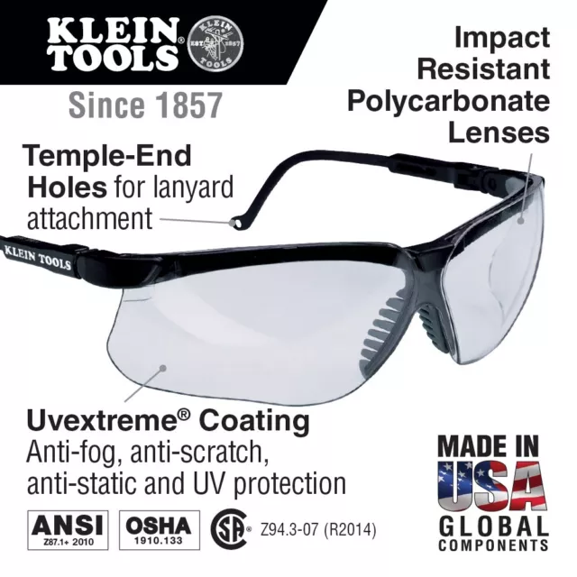 Klein Tools 60046 Protective Eyewear, Black Frame with Dark Gray Lens 2