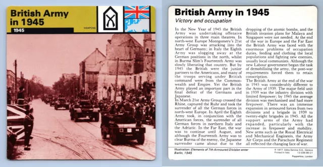 British Army In 1945 - Weapons - WW2 Edito-Service SA 1977 Card