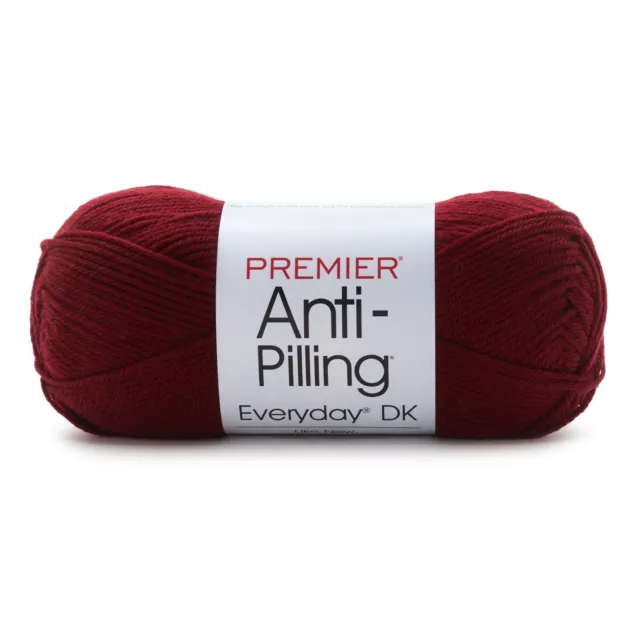 3 Pack Premier Yarns Anti-Pilling Everyday DK Solids Yarn-Garnet 1107-07