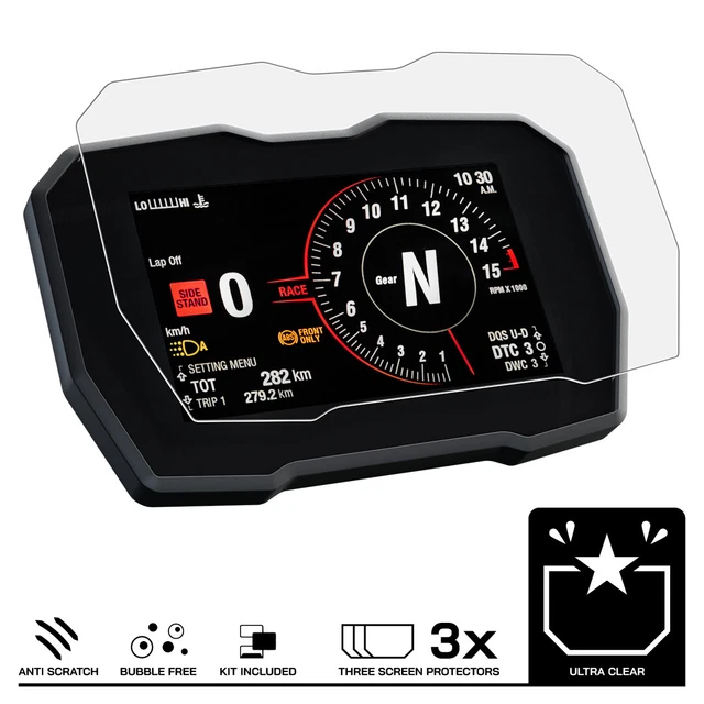 Ultra Trasparente Kit 2 Proteggi Schermo Speedo Angels Per BMW R1250RT (dal 2021) - + Anti Riflesso Kit Pellicole Anti Riflesso