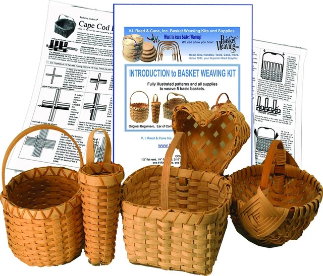 Introducción al kit de tejido de cesta para 5 cestas