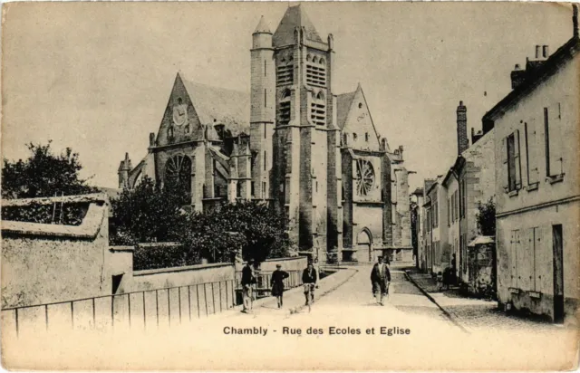 CPA Chambly - Rue des Ecoles et Eglise FRANCE (1020852)