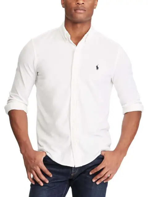 Camicie casual Uomo Ralph Lauren - Camicia Ultraleggera In Piqué - Bianco