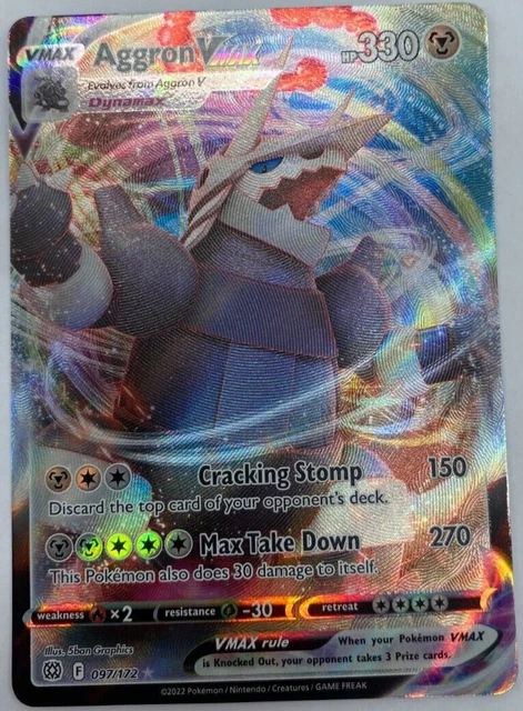 Pokemon Karte TCG Aggron VMAX 097/172 Strahlende Sterne Holo Rare NM Englisch