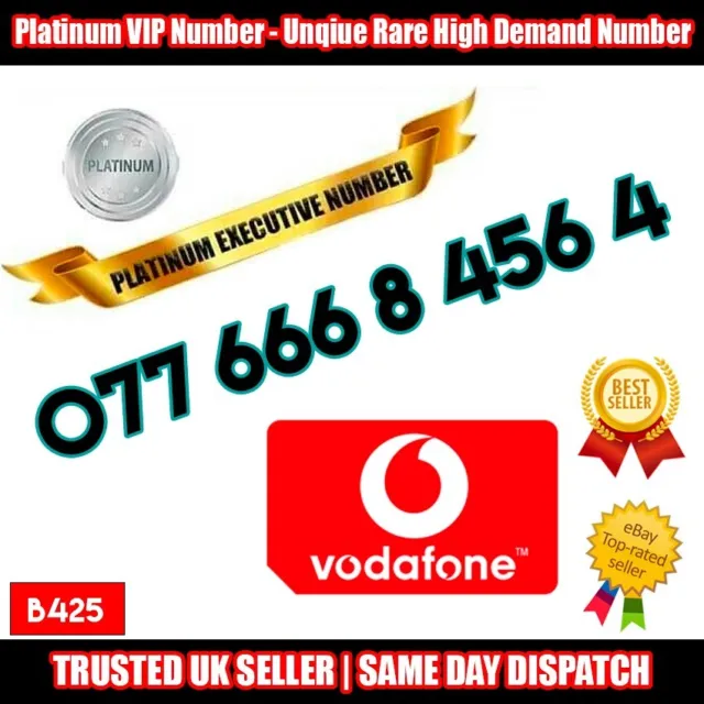 Platinum Number Golden Number VIP SIM - 077 666 8 456 4 - Rare Numbers - B425