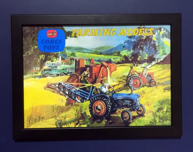 Corgi Toys GS 22 Farming Gift Set Vintage 1962 A4 Size Framed Poster Shop Sign