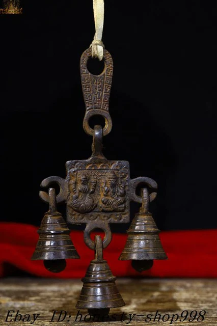 Tibet Buddhism bronze Elephant God of Wealth Swastika statue zhong bell Pendant Tibet Buddhism bronze Elephant God of Wealth Swastika statue zhong bell Pendant