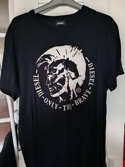 T-shirt Diesel Homme Noir Imprimé Graphique - Manches Courtes Taille L