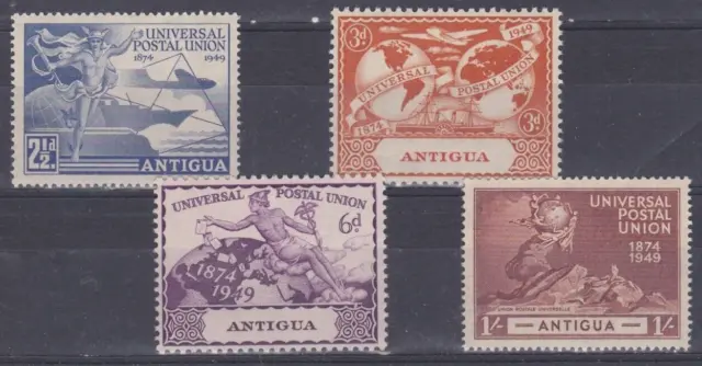 complete set of 4 mint GVI stamps. Antigua. U.P.U. 1949