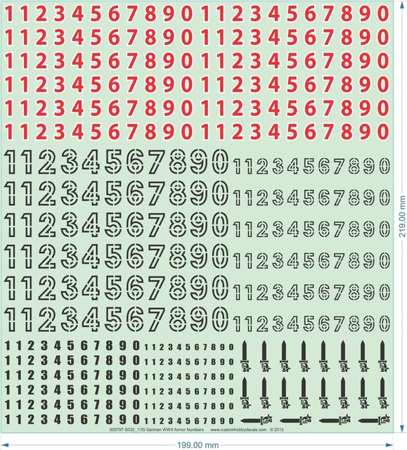 GERMAN WWII ARMOUR Tank Numbers - German WWII Armour Tank Numbers 1 35.webp