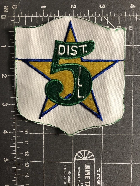 Vintage District 5 Illinois Toppa Shield Stella Dist. Cinque Ill. Il Unità 5th