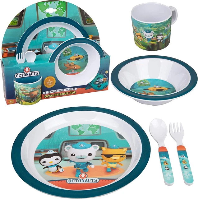 Octonauts 5 Pc Kids Plates Mealtime Feeding Set for Toddlers - BPA Free