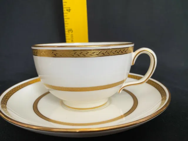L@@K Minton Tiffany & Co Gold Gilded Laurel Leaf Border  G8338 1900's cup&saucer