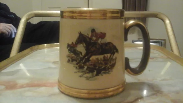 Vintage Gibsons Of Staffordshire Pottery Hunting Scene Tankard