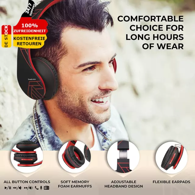 Kopfhörer Bluetooth Ohrhörer Over-Ear sport Faltbar Mikrofon Freisprech Wireless 2