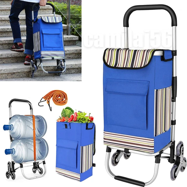 2 in 1 Shopping Cart Stair Climber Foldable Grocery Laundry Utility Cart 150lbs
