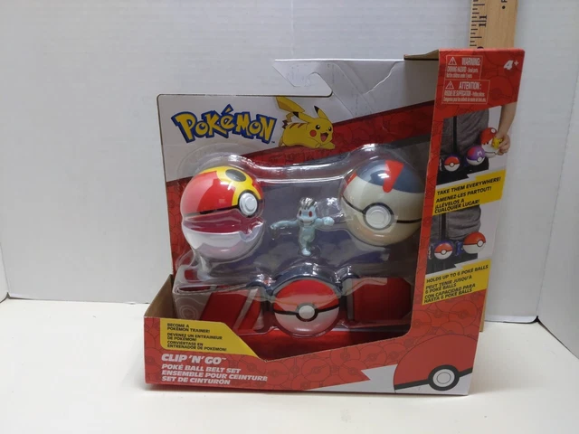 Pokemon Clip 'N' Go Poke Ball Belt Set, Repeat & Timer Ball + Machop