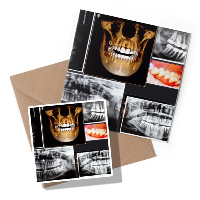 1 x Greeting Card & Sticker Set - 3D Dental X-Ray Dentist #21052