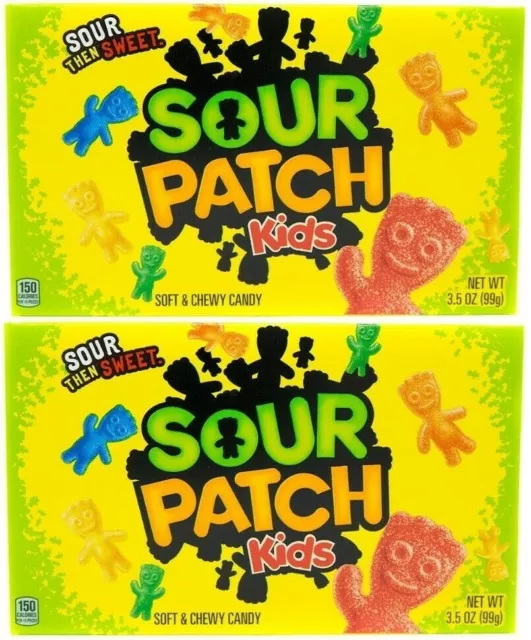 2x Sour Patch Niños Sala de Cine Caja Suave Y Masticable Caramelo 99g Ácido Then