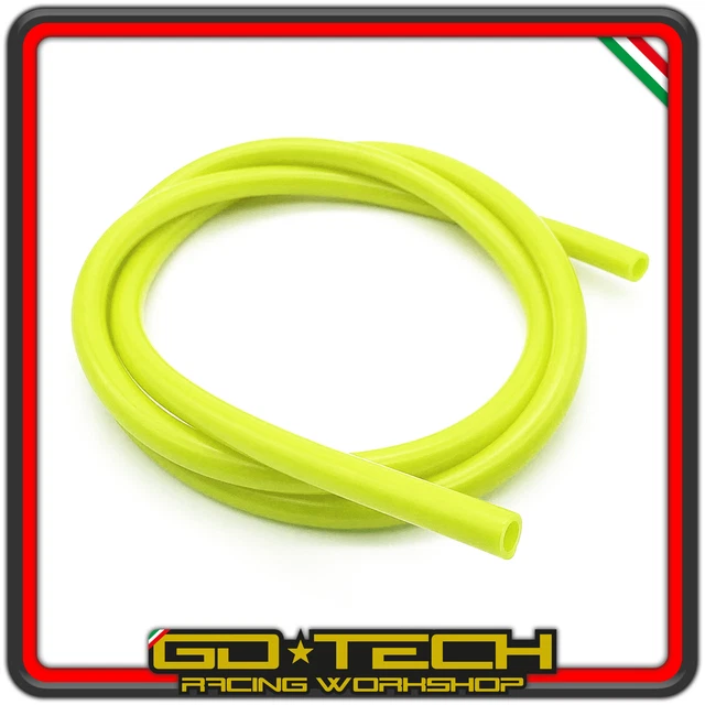 TUBO BENZINA CARBURANTE GIALLO FLUO 5x8mm MOTO SCOOTER 1m INTERNO 5mm