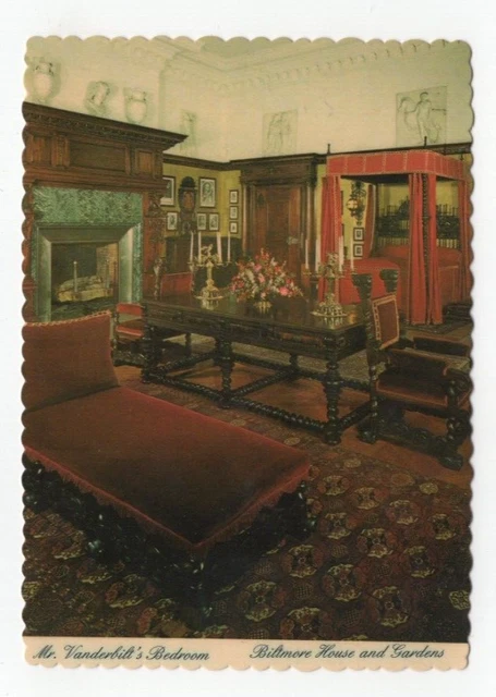 Asheville NC Biltmore House & Gardens Mr. Vanderbilt's Bedroom Postcard Unposted