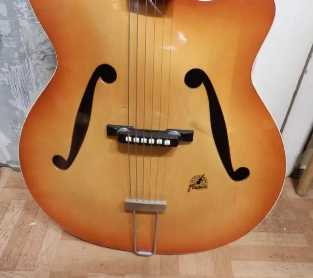 50er 60er Framus Archtop Guitare de Concert Percussions Tête Top Rare 50s 60s 3