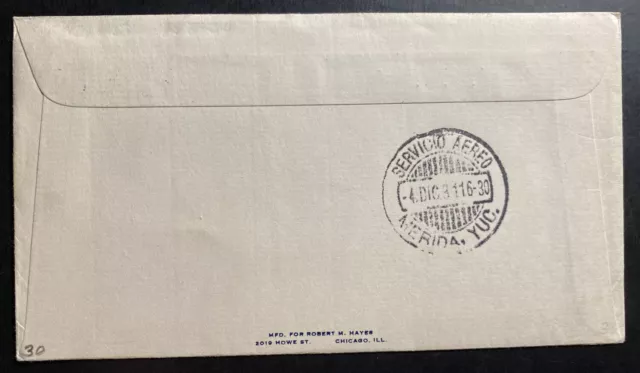 1931 Miami FL USA First Fight Airmail Cover FFC To Merida Mexico 2