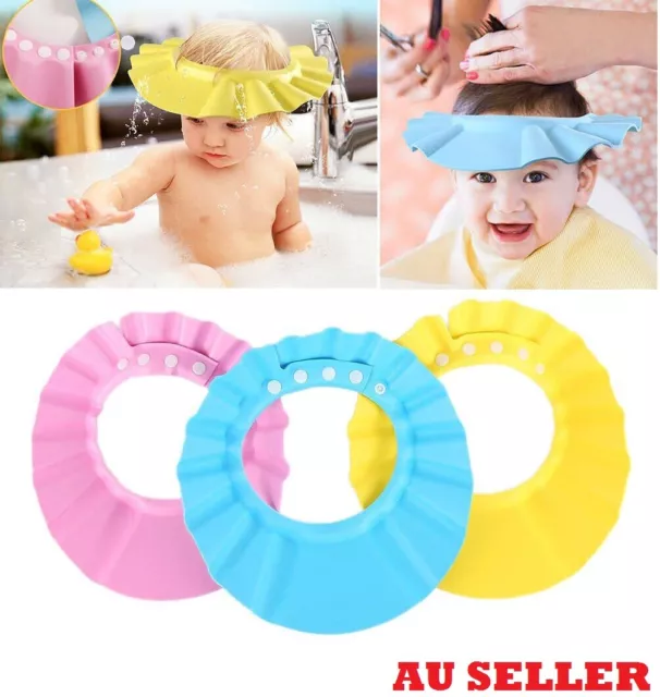 Adjustable Baby Shower Cap Baby Kids Children Bath Shampoo Shield Hat Wash Hair