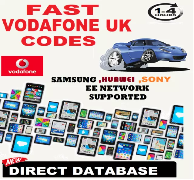 Unlock Code VODAPHONE UK Samsung Galaxy S10 S10 Plus S10E A20E A40 50 A70