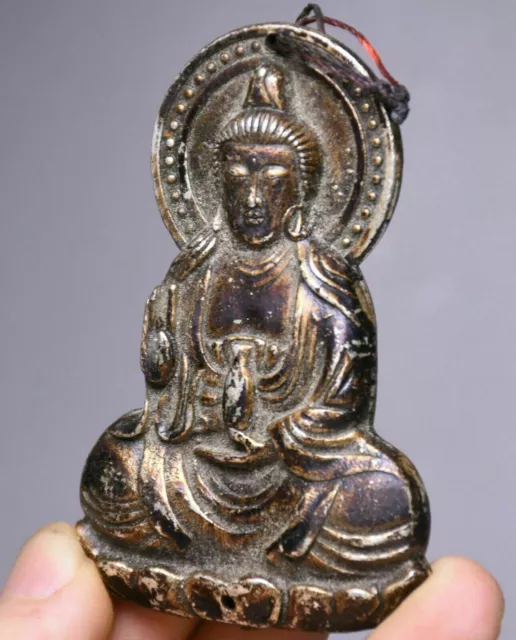 7CM OLD CHINA Silver Buddhism Kwan-Yin Guanyin Bodhisattva Buddha ...