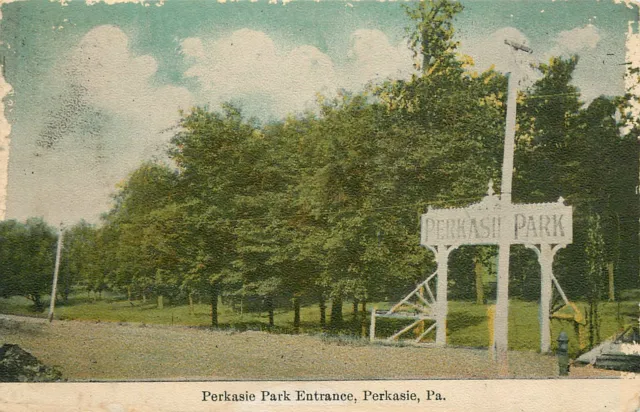 Pennsylvania, PA, Perkasie, Park Entrance 1910 Postcard