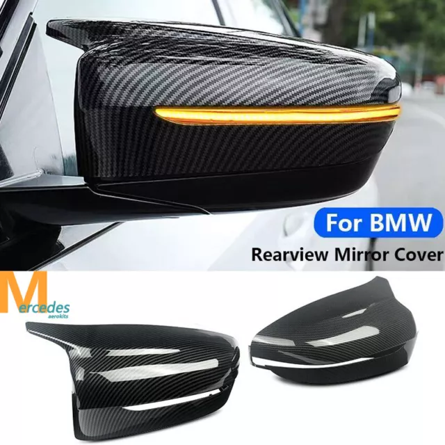 For BMW G20 G21 G22 G30 G31 G11 G14 G15 Carbon Fiber Style Mirror Cover Cap Pair