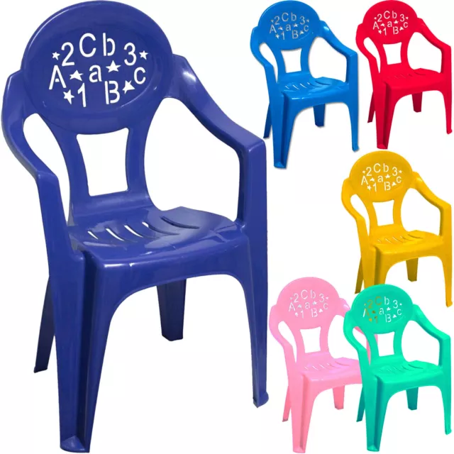 Plastic Childrens Chairs Coloured Nursery Indoor Outdoor Garden Kids Tea Party