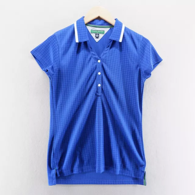 Tommy Hilfiger Golf Womens Polo Shirt Medium Blue Yellow Polyester